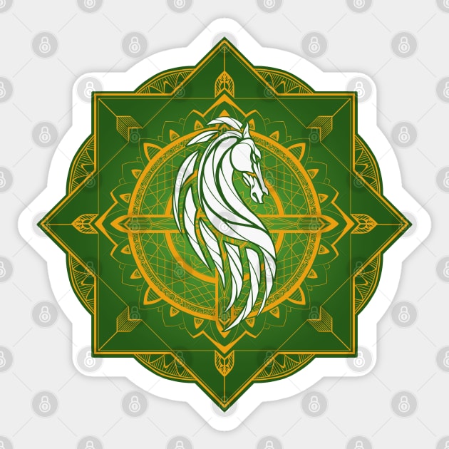 Riders of Rohan (Heraldic Colours) Sticker by njonestees